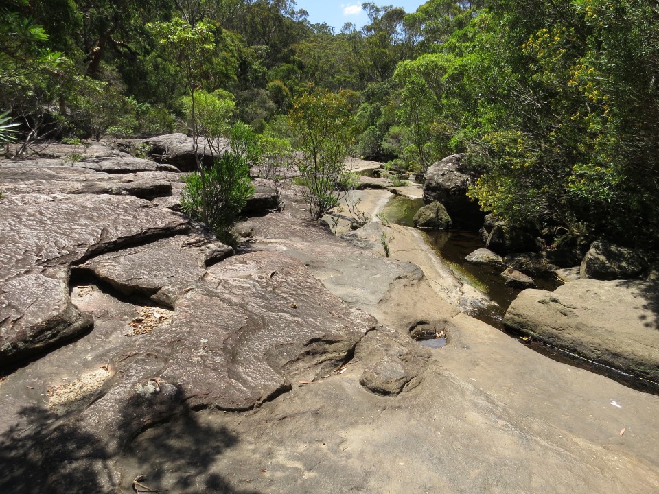 eroded rocks along river near Heathcote